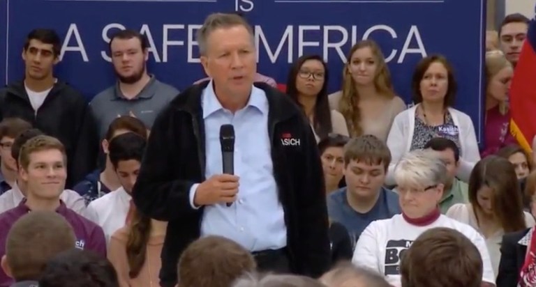 Governor John Kasich speaking at Kennesaw State University in Georgia.