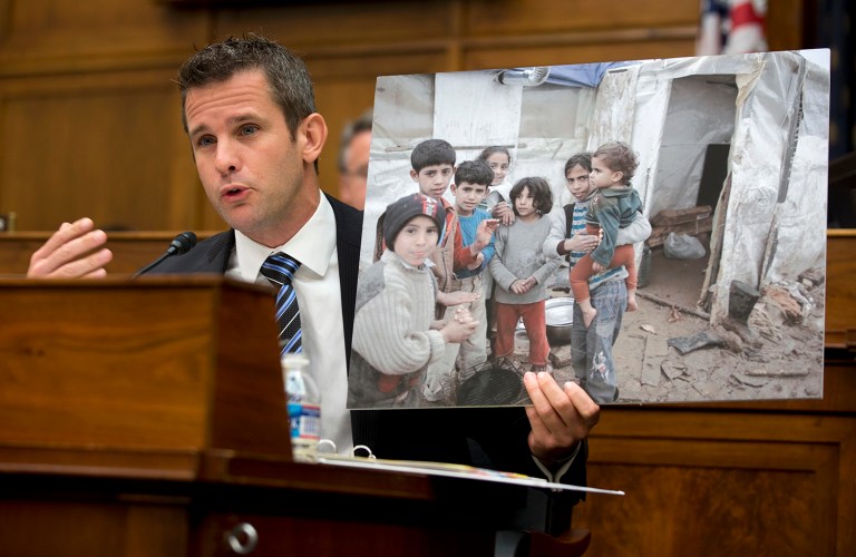 Rep. Adam Kinzinger wants President Trump to authorize airstrikes against Syrian President Bashar Assad and his regime in the wake of a deadly chemical weapons attack Tuesday. (AP Photo/Carolyn Kaster)