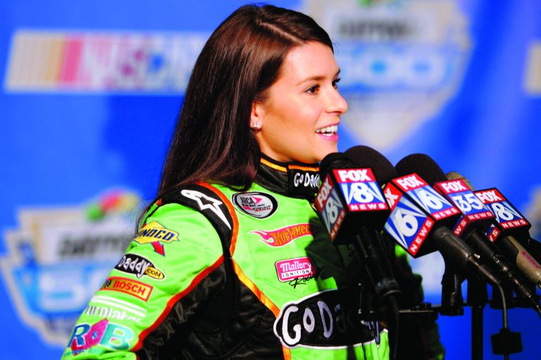 The Romney and Obama campaigns bought the services of Danica Patrick GoDaddy.com, though Team Romney spent more.  Photo by Todd Warshaw/Getty Images for NASCAR)
