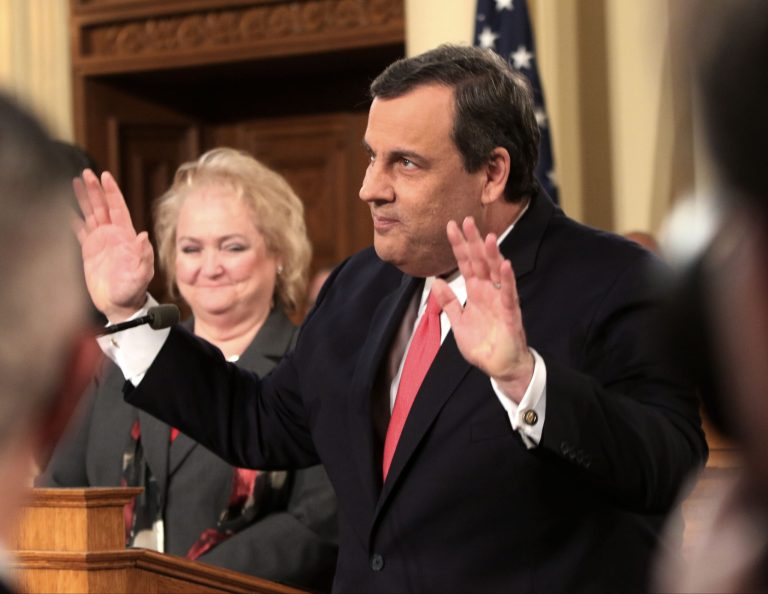 New Jersey Gov. Chris Christie told a roomful of voters Wednesday they would regret electing another first-term U.S. senator to the presidency. (Chris Pedota/The Record of Bergen County via AP)