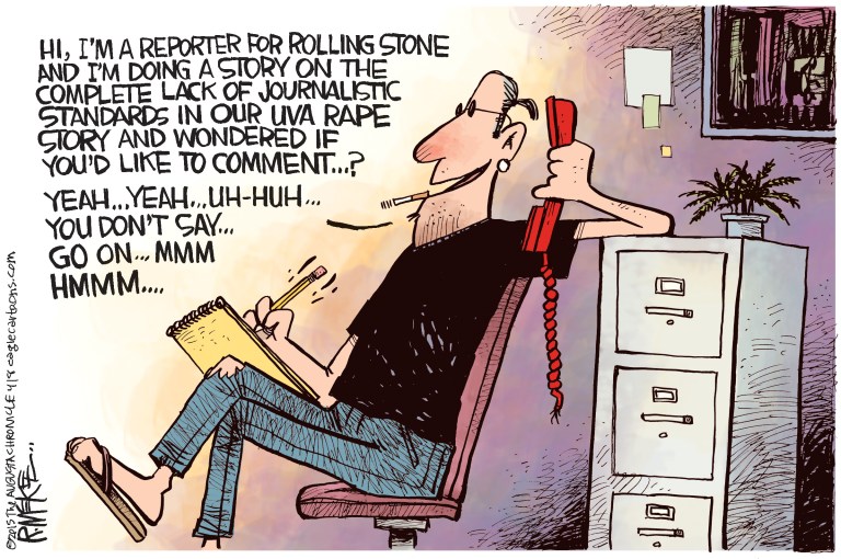 Editorial cartoon: Complete lack of journalistic standards