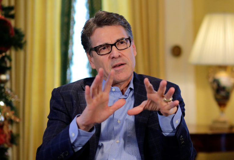 Texas Gov. Rick Perry answers questions during an interview with The Associated Press at the historic Texas Governor's Mansion, Tuesday, Dec. 9, 2014, in Austin, Texas. (AP Photo/Eric Gay)