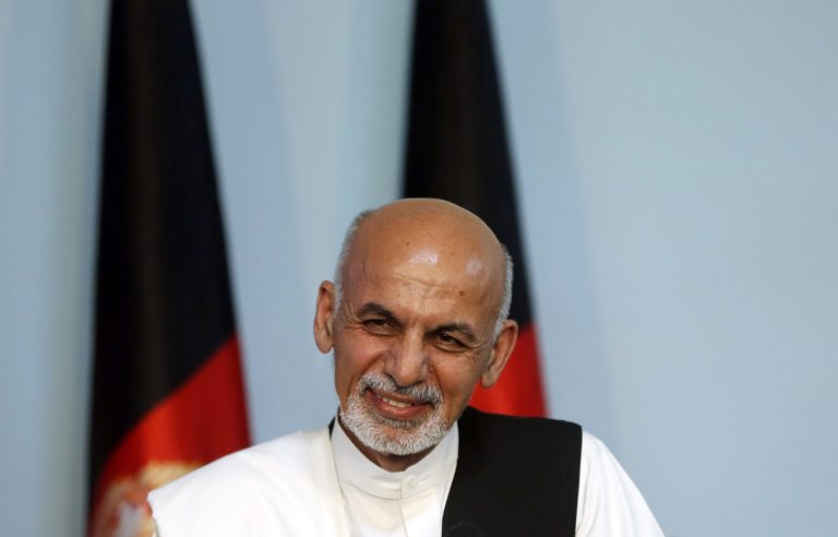 Afghan presidential candidate Ashraf Ghani Ahmadzai addresses a news conference in Kabul, Afghanistan, Tuesday, July 8, 2014. Ahmadzai welcomed the announcement of the preliminary results of the election on Monday. (AP Photo/Massoud Hossaini)