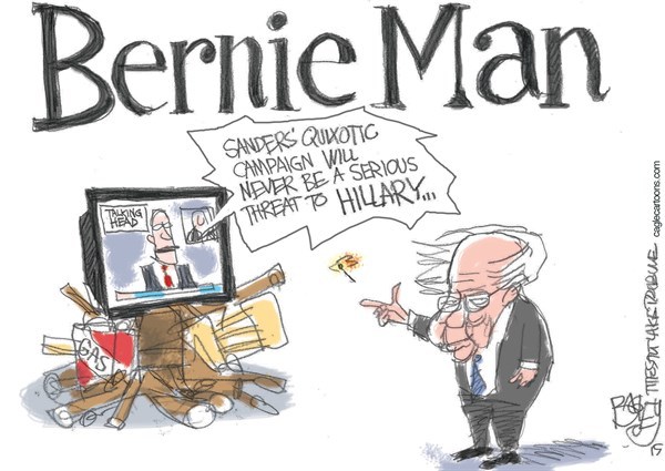 Editorial cartoon: Feel the Bern