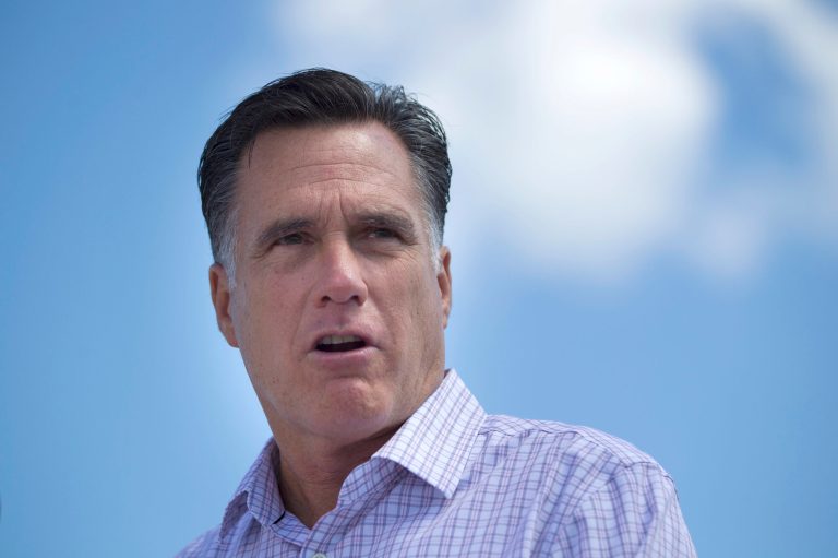   Republican presidential candidate, former Massachusetts Gov. Mitt Romney speaks during a campaign stop at the Scamman Farm in Stratham, N.H., Friday, June 15, 2012. (AP Photo/Evan Vucci)  