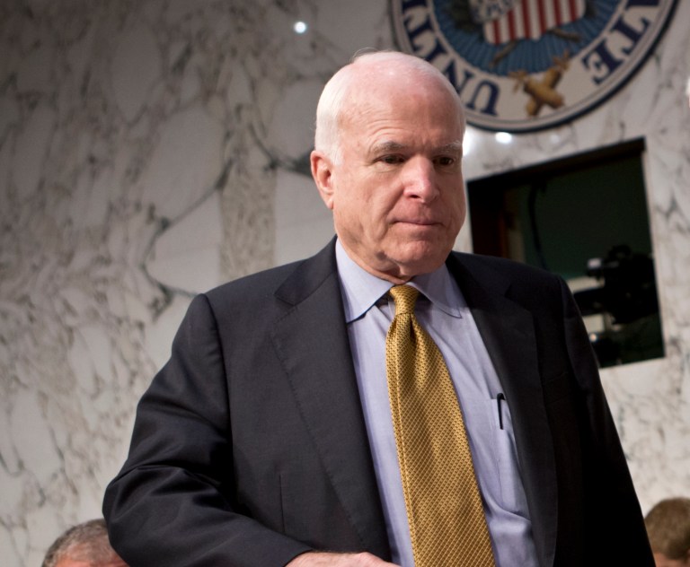Sen. John McCain, R-Ariz., said he will block Gen. Dempsey's nomination for a second term as Joint Chiefs of Staff chairman due to his dissatisfaction with the officer's responses to questions about the potential use of U.S. military power in Syria. (AP/J. Scott Applewhite)