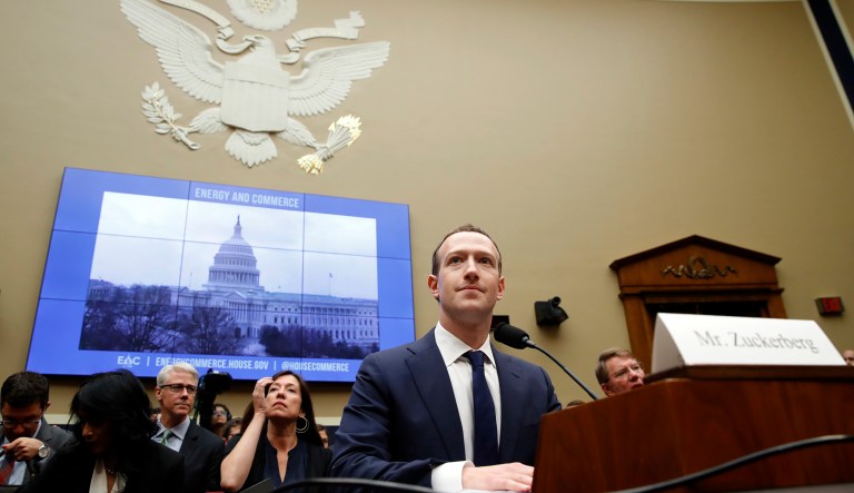 Facebook CEO Mark Zuckerberg returns after a break to continue testifying at a House Energy and Commerce hearing on Capitol Hill in Washington, Wednesday, April 11, 2018, about the use of Facebook data to target American voters in the 2016 election and data privacy.