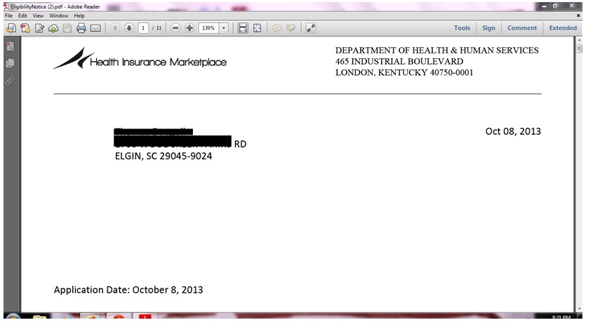 Claim: Obamacare User Sent Other People’s ‘Eligibility Letters’