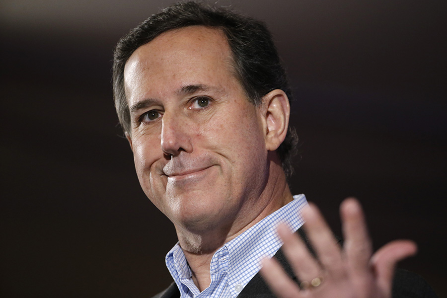 Rick Santorum in Iowa, seeking victory in defeat