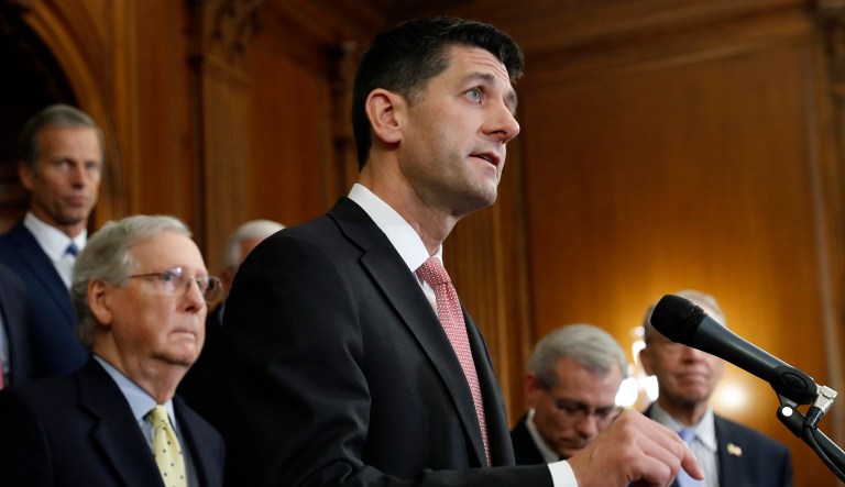 Last week, House Republicans led by Speaker Paul Ryan, R-Wis., mulled a compromise on the original plan of eliminating a federal deduction for state and local taxes in order to address the concerns of members in blue states like New York and New Jersey. (AP Photo/Pablo Martinez Monsivais)