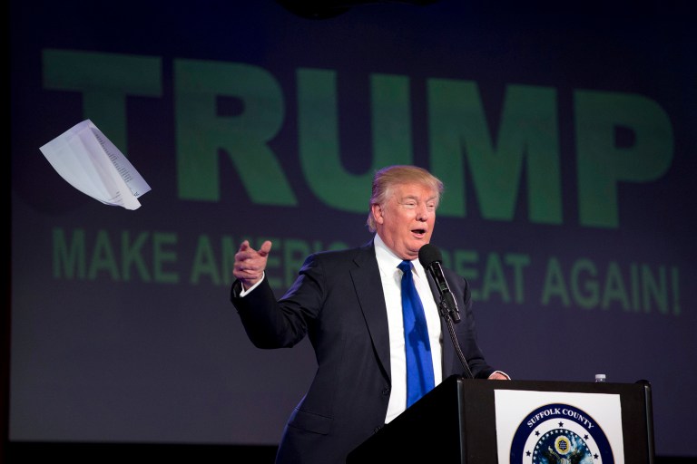 Donald Trump's June fundraising haul of $51 million drew lukewarm reviews. (AP Photo/Mary Altaffer)