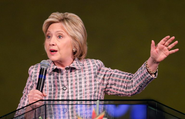 Hillary Clinton appears in Oakland, Calif., on Sunday, June 5, 2016 (AP Photo/John Locher)