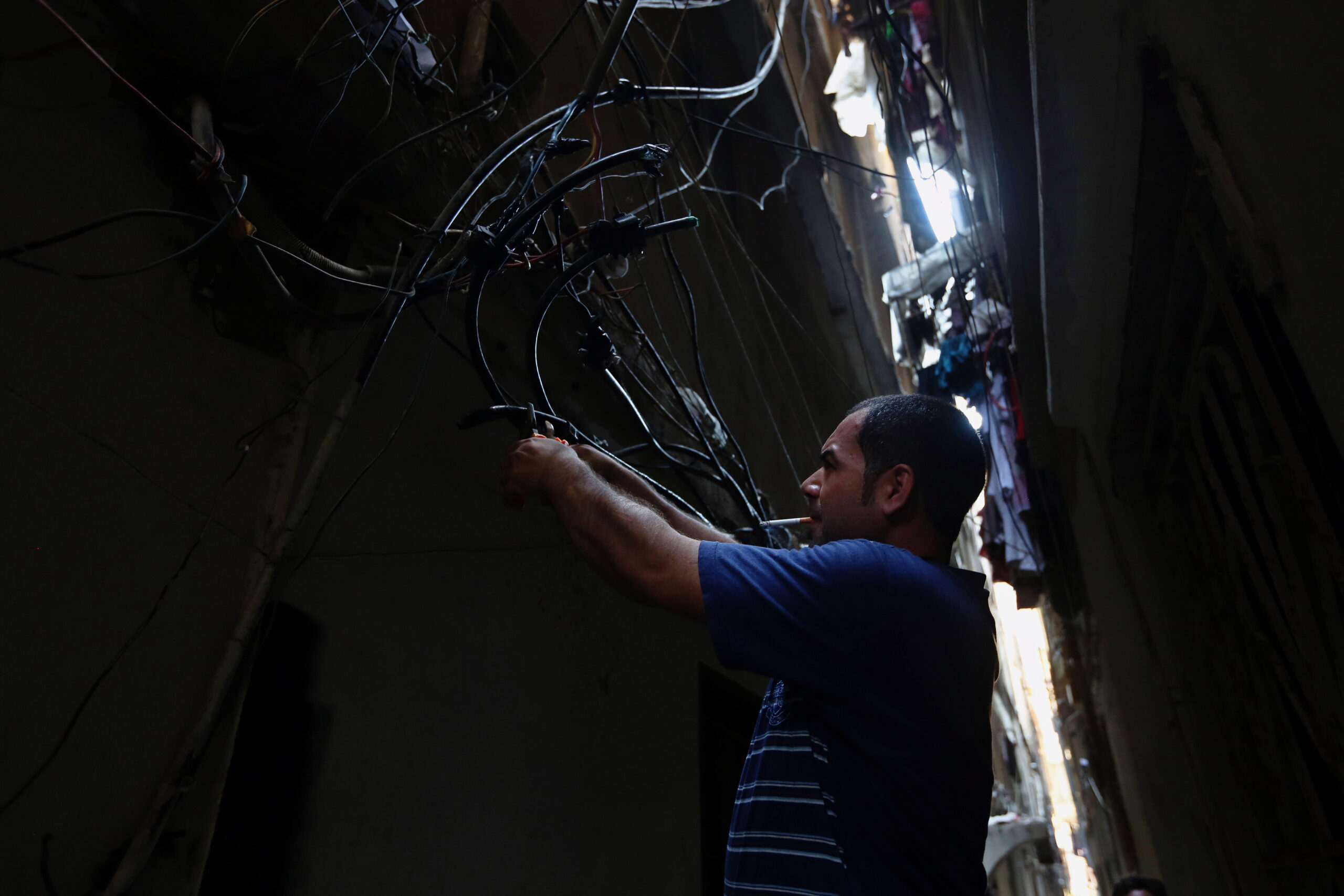 Beirut electrician keeps camp dwellers on the grid