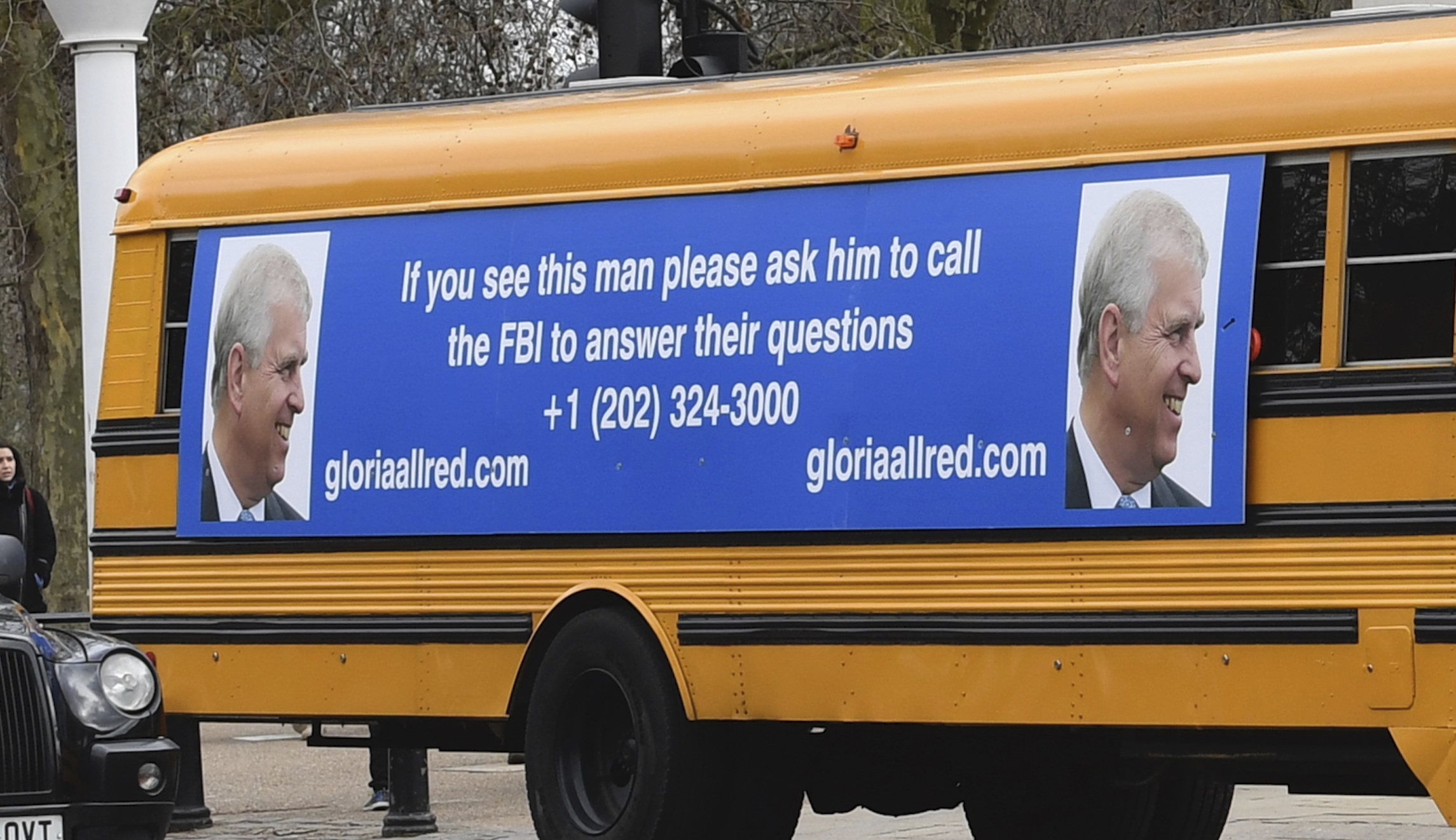 London bus ad urges Prince Andrew to 'call the FBI' over Epstein allegations