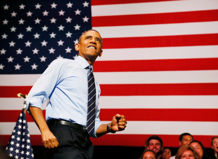 This July 10, 2014 file photo shows President Barack Obama in a campaign style rally in Austin, Texas. (AP Photo/The Dallas Morning News, Kye R. Lee, Pool)