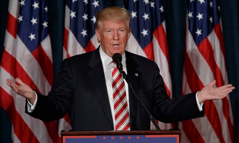 Republican presidential candidate Donald Trump cited a dangerous deterioration in America's military supremacy. 