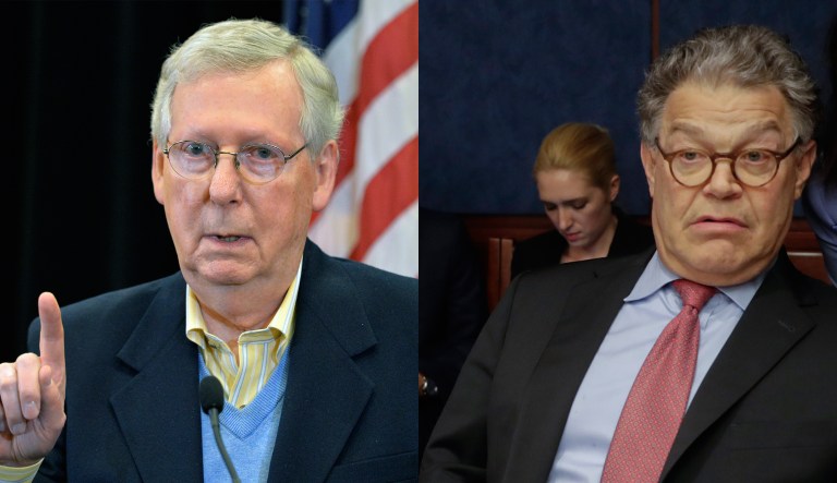 Senate Majority Leader Mitch McConnell, R-Ky., joined the chorus of Senate Democrats on Wednesday calling for the resignation of Sen. Al Franken, D-Minn. Franken faces allegations of sexual misconduct from seven women now. (AP Images)