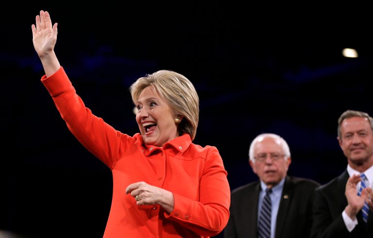 Democratic presidential candidate Hillary Rodham Clinton reinforced her prominent lead, and is now 20 points ahead of Sen. Bernie Sanders.Â (AP Photo/Charlie Neibergall)