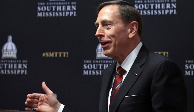 Former CIA Director David Petraeus said President Trump's taunts against North Korea leader Kim Jong Un are not necessarily aimed at Kim, but rather primarily serve as a warning to China. (Susan Broadbridge/Hattiesburg American via AP)