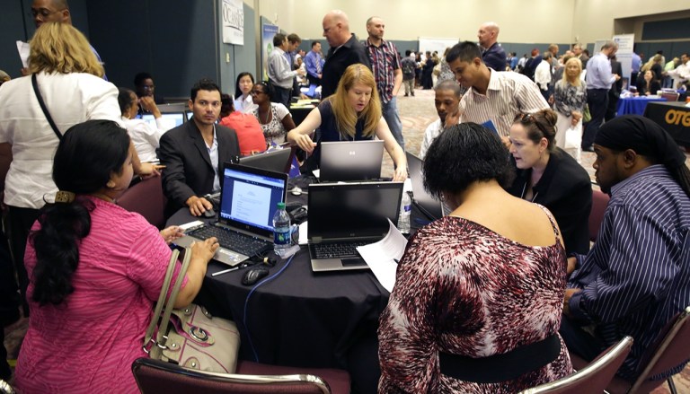 Private-sector economists had expected just a slight uptick to 266,000, according to a survey conducted by Bloomberg. (Michael Ein/The Press of Atlantic City via AP)