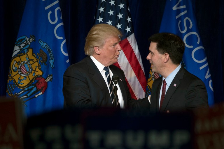 President Trump could learn a few things from Gov. Scott Walker's tactics. (AP Photo/Matt Rourke)