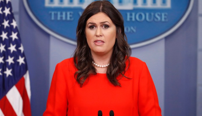 "I think Papadopoulos is an example of somebody doing the wrong thing while the president's team did the right thing," Sanders told reporters. "What Papadopoulos did is lie and that's on him, not on the campaign and we canât speak to that." (AP Photo/Pablo Martinez Monsivais)