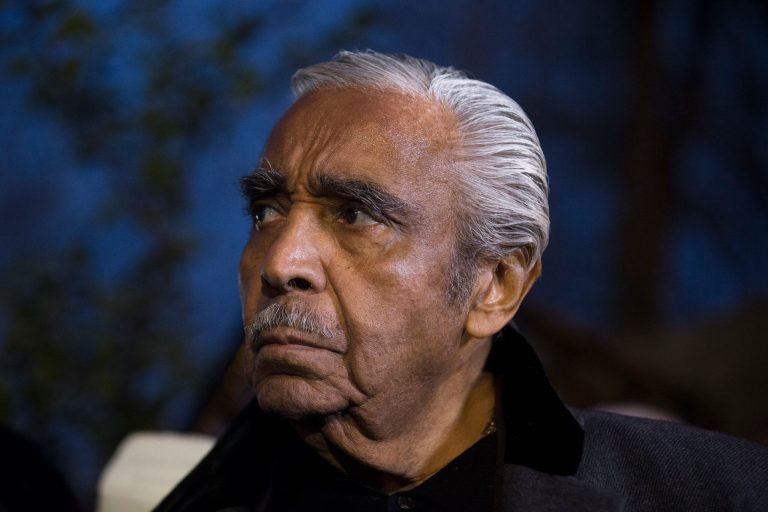 Rep. Charles Rangel and eight members of the New York City Council were among those arrested on disorderly conduct charges after they sat down and refused to leave the roadway. (AP/John Minchillo)