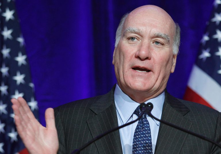   FILE - In this Feb. 26, 2011 file photo then White House Chief of Staff Bill Daley addresses the Democratic National Committee in Washington. Daley, whose father and brother were longtime Chicago mayors, said Thursday, Dec. 20, 2012 that he's seriously considering a run for Illinois governor in 2014, a move that would represent a serious Democratic primary challenge to Gov. Pat Quinn. (AP Photo/Jose Luis Magana, File)  