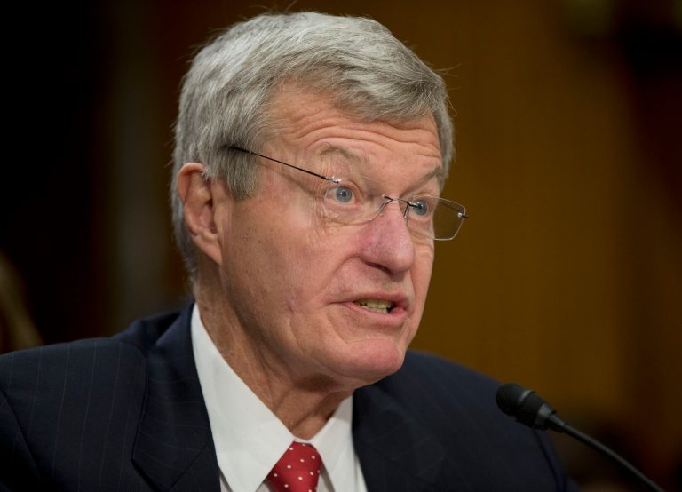 Retiring Montana Sen. Max Baucus testifies on Capitol Hill in Washington, Tuesday, Jan. 28, 2014, before the Senate Foreign Relations Committee hearing on his nomination to become US ambassador to China. Tuesday's hearing by the Senate Foreign Relations Committee was a switch for the six-term Democrat from Montana. As chairman of the Senate Finance Committee, Baucus is used to vetting nominees. On Tuesday he will be answering questions.  (AP Photo/Pablo Martinez Monsivais)