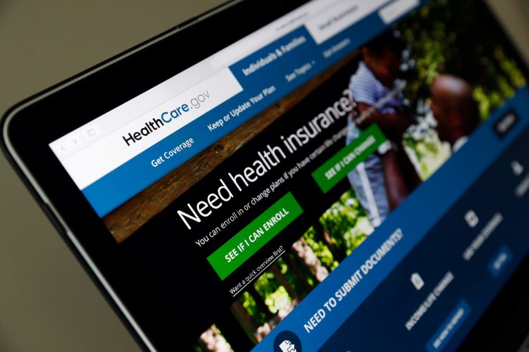 FILE - In this May 18, 2017 file photo, the Healthcare.gov website is seen on a laptop computer, in Washington. (AP Photo/Alex Brandon, File)