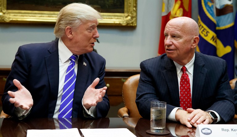 House Ways and Means Committee Chairman Kevin Brady, R-Texas, said he planned to introduce Republicans' tax reform bill Wednesday, but that plan was delayed until Thursday. Brady and the GOP still aim to get tax reform legislation on President Trump's desk by year's end. (AP Photo/Evan Vucci)