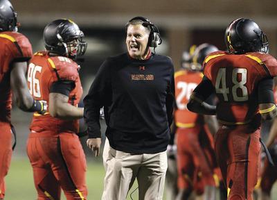 Patrick Semansky/AP
Coach Randy Edsall and Maryland are expected to move toward a pro-set offense this season with the arrival of new offensive coordinator Mike Locksley.