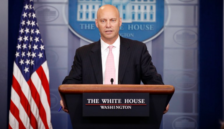 Marc Short made the argument that Rob Porter was allowed to stay in his position for so long because the FBI's backlog of security clearance investigations was causing more people to stay on interim clearances. (AP Photo/Alex Brandon)