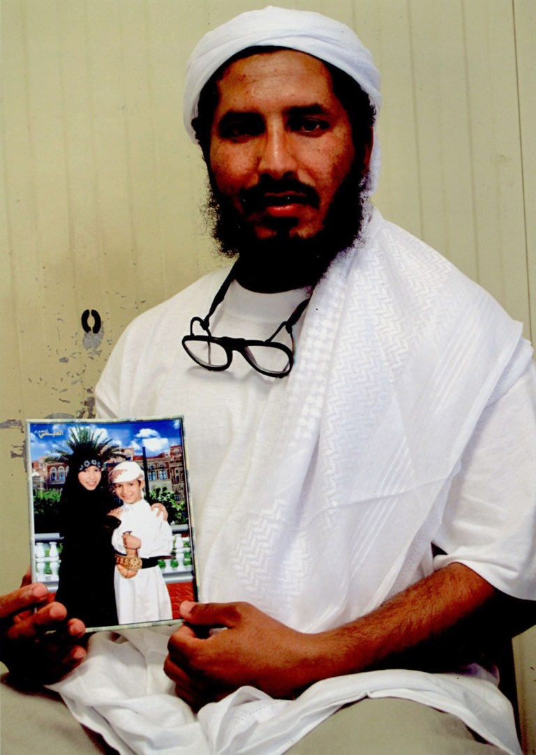 In this undated photo released by the family of Ahmed al-Darbi on Friday, Aug. 7, 2009, which was provided to them by the International Committee of the Red Cross, Guantanamo detainee Ahmed al-Darbi is seen at Camp 4 of the detention center on Guantanamo Bay Naval Base in Cuba. A Guantanamo Bay prisoner pleaded guilty Thursday to war crimes charges for helping plan the suicide bombing of an oil tanker off Yemen in 2002 that killed a crewman and wounded a dozen others. At an arraignment before a U.S. military judge, Ahmed al-Darbi of Saudi Arabia pleaded guilty to the five charges against him including terrorism, attacking civilians and hazarding a vessel for complicity in the al-Qaida attack on the French-flagged MV Limburg. (AP Photo)