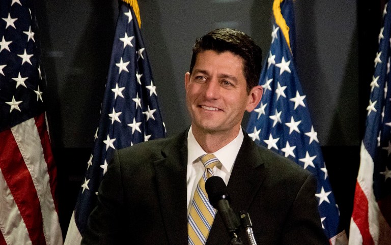 House Speaker Paul Ryan is defending the decision to use the budget stopgap bill as a vehicle for legislation that would let the Senate quickly consider retired Gen. James Mattis as President-elect Trump's secretary of defense. (AP Photo/Manuel Balce Ceneta)