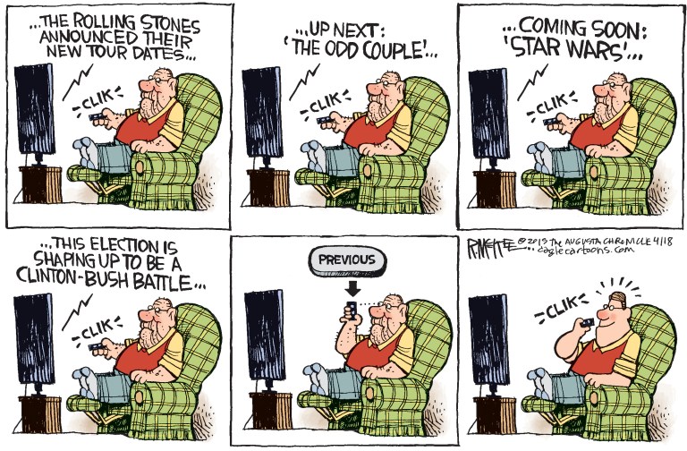 Editorial cartoon: Be kind, rewind