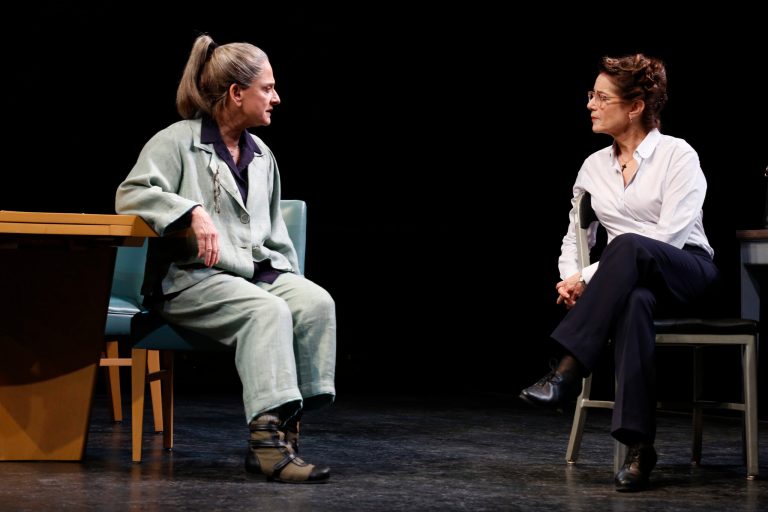   This undated publicity photo provided by Jeffrey Richards Associates shows Patti LuPone, left, and Debra Winger during a performance of the David Mamet play 