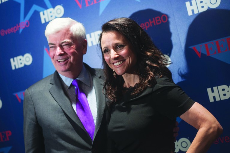 Kris Connor/Getty Images
Chris Dodd and Julia Louis-Dreyfus pose for photo during the HBO's 