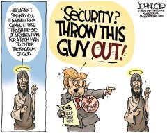 Editorial cartoon: Trump hearts Christians