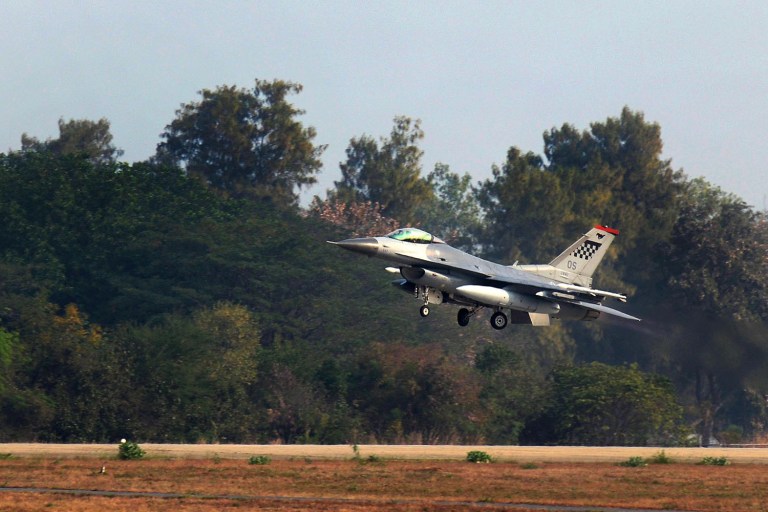 Pentagon press secretary Peter Cook said the F-16 crashed during takeoff around 8:30 p.m. local time. (Air Force photo by Staff Sgt. Amber E. Jacobs)