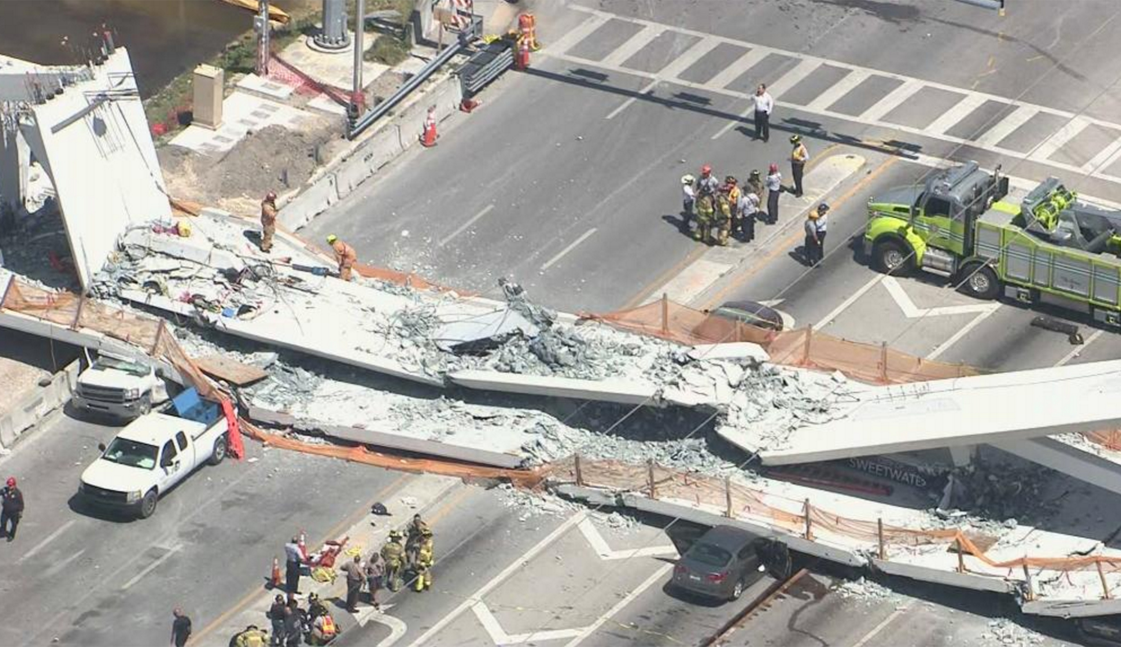 Miami police: ‘Multiple deaths’ after pedestrian bridge at Florida university collapses over eight lanes of traffic