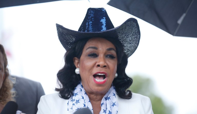 U.S. Congresswoman Frederica Wilson speaks during a news conference in front of the Homestead Temporary Shelter for Unaccompanied Children, on Saturday, June 23, 2018, in Homestead, Fla.