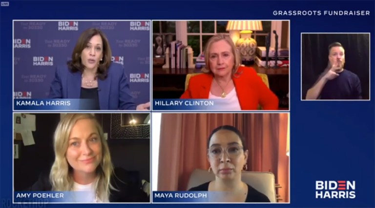 Hillary Clinton, Amy Poehler, and Maya Rudolph help raise $6M during fundraiser with Kamala Harris