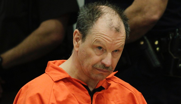 Green River Killer Gary Ridgway listens during his arraignment on charges of murder in the 1982 death of Rebecca "Becky" Marrero, Friday, Feb. 18, 2011, at the King County Regional Justice Center in Kent., Wash. Ridgway already confessed to killing Marrero as part of a 2003 plea deal that spared him the death penalty.