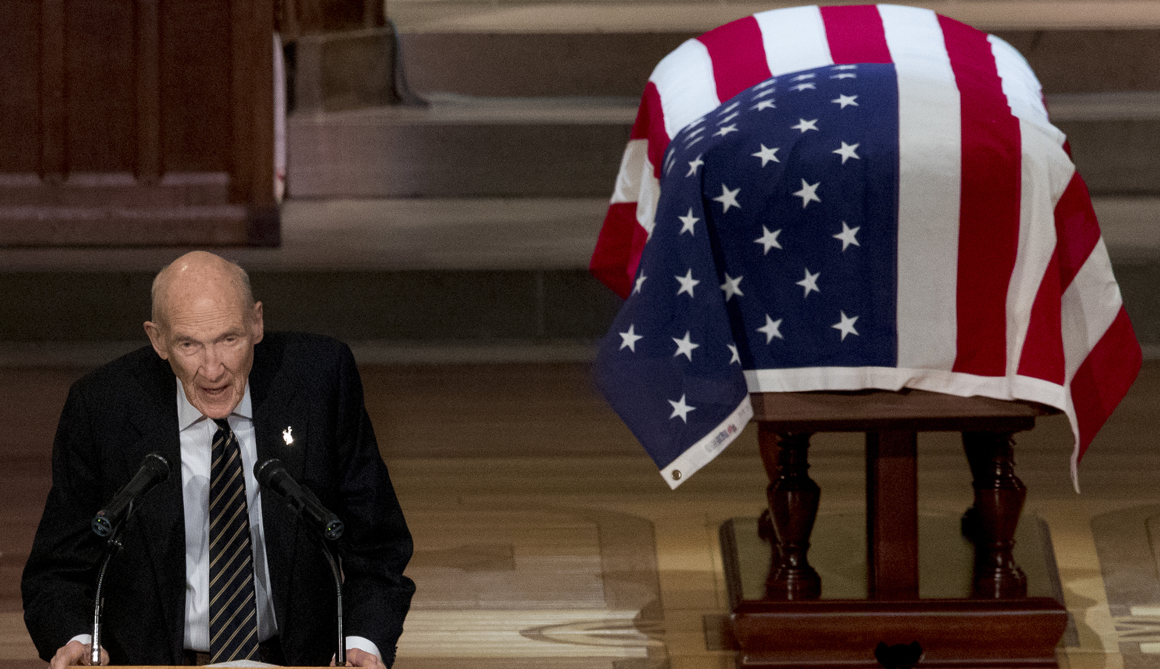28 years ago, former Sen. Alan Simpson used same joke that he made in his George H.W. Bush eulogy