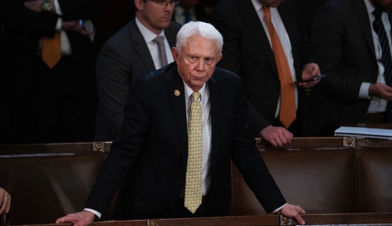 UNITED STATES - JANUARY 4: Rep. Jack Bergman, R-Mich., is seen on the floor during Speaker of the House votes on Wednesday, January 4, 2023. 
