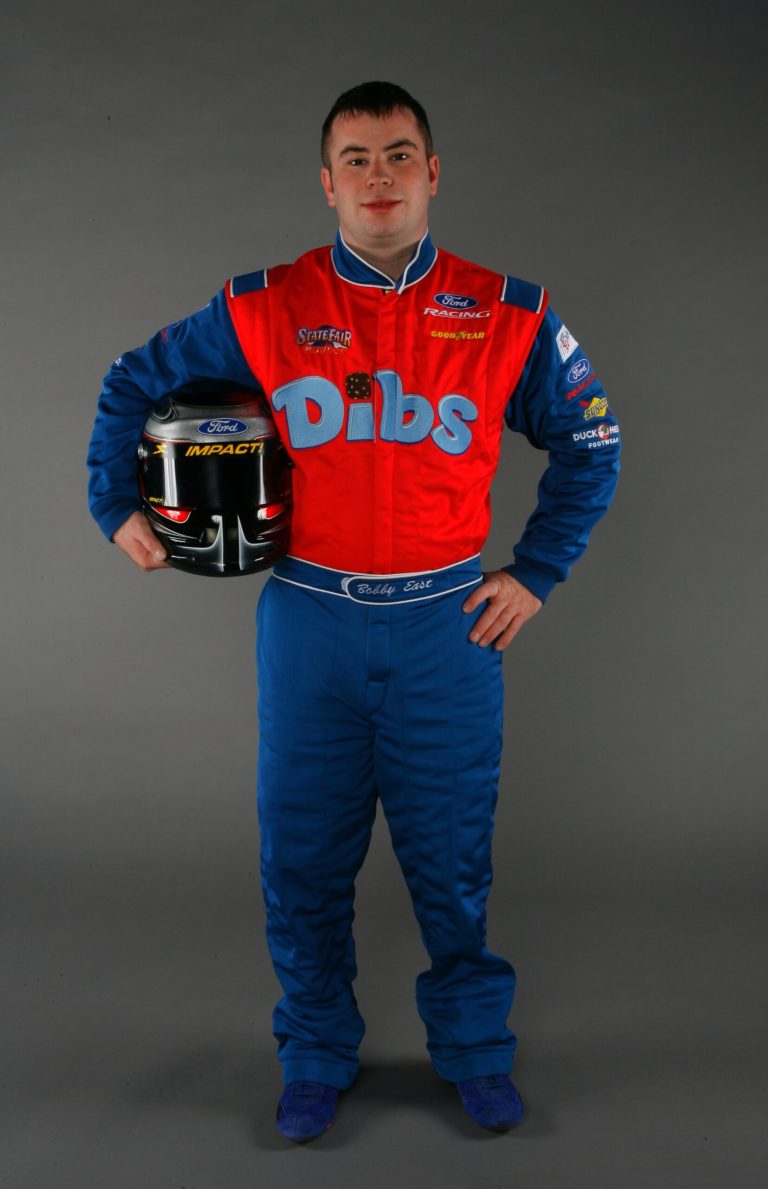 Bobby East, driver of the #21 Ford during the NASCAR Craftsman Truck Series media day at Daytona International Speedway on February 9, 2006