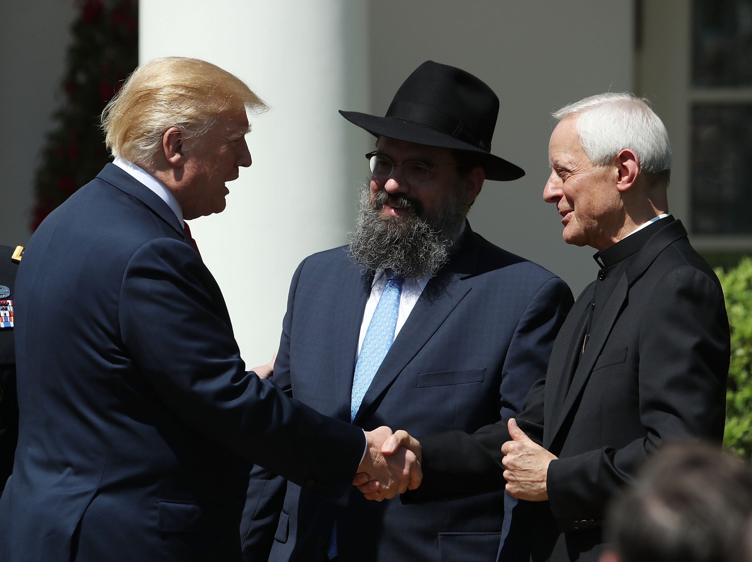 Donald Trump Cardinal Wuerl and a Rabbi