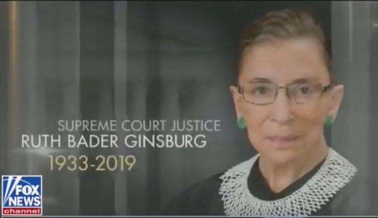 Fox News apologizes for graphic suggesting the death of Ruth Bader Ginsburg