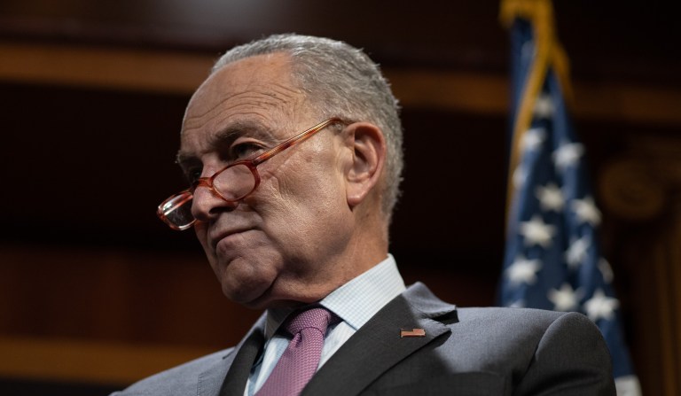 Sen. Chuck Schumer speaks to reporters in the U.S. Capitol on January 22, 2020